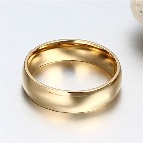 Image of El Regalo Solid Stainless Steel 6mm Plain Classic Band Ring Comfort-Fit for Men Women- Anti Tarnish /Waterproof Plain Dome Stacking Simple Rings Bands Thumb Finger Ring