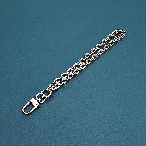 Image of Wrist Strap Wrist Chain Curb (7mm) Oval Wristlet Chain for Handbag Chain Accessories - [Silver]