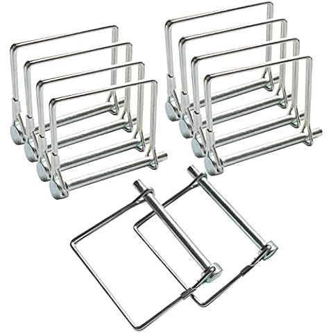 10 Pcs Square Shaft Locking Pin Safety Coupler Pin 1/4 Inch Diameter for Farm Trailers Wagons Lawn Hitches and Garden (Silver) by XBDZR Cover