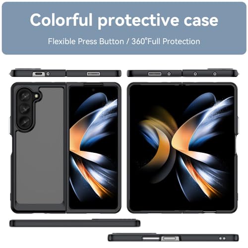 Housse Galaxy Z Fold 4 antichoc coque transparente dos rigide noir - 2