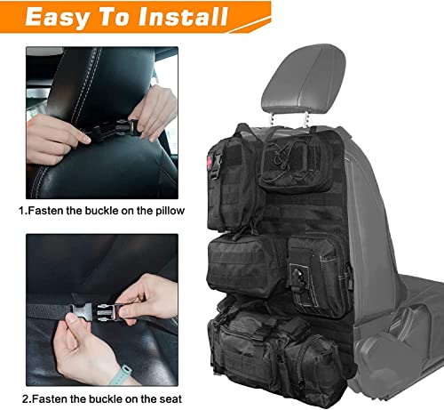 image for EOIS Molle Nylon Tactical Car Seat Organiser Front Seat Back Storage B