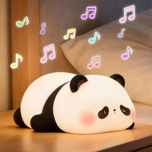 Panda Veilleuse enfants avec bruit blanc, appareil sonore pour aider au sommeil, 4 sons apaisants, minuterie/intensité variable, veilleuse en silicone, convient aux...