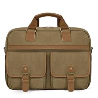 RAINSMORE Messenger Bag for Men 15.6 Inch Laptop Bag Canvas Casual Shoulder Sling Bag Water-Repellent Computer Bag Office Work Briefcase Fashion Crossbody Shoulder Handbag