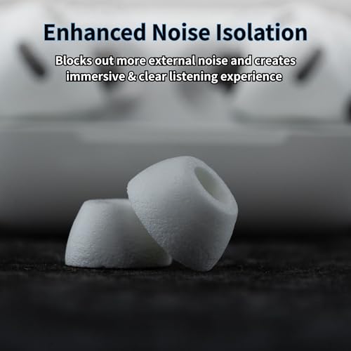Image of Comply TrueGrip MAX | Premium Memory Foam Replacement Earbud Tips for Apple AirPods Pro Gen 3 | Long Lasting Comfort, MAX Durability, Secure Fit, Superior Noise Isolation| White (Medium) (1 Pair)