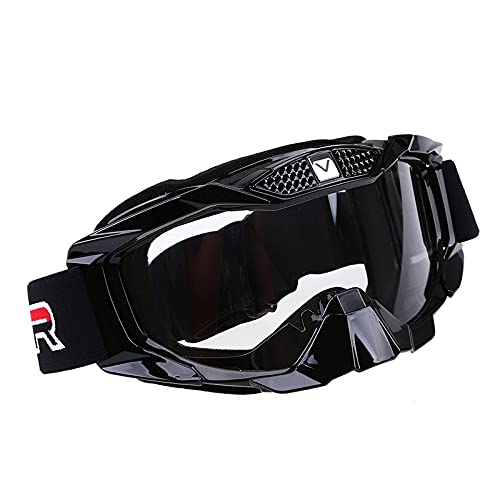 Moto Google Glasses Cycling Protezione UV Goggoli da sci Sport da esterno Occhiali da vista per occhiali da vista per occhiali da sole (Color : BLACK)