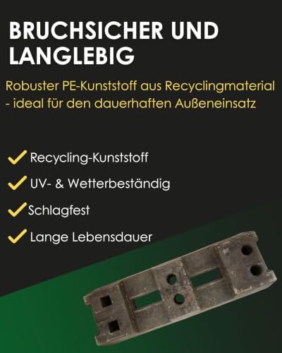 Zaundirekt Bauzaunfuß 15,6 kg für Bauzaun aus PE-Recyclingkunststoff