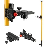 M.J COMFY-LIFE 4.2M Laser Level Telescoping Pole Aluminum Alloy Telescoping Laser Pole with Quick-Lock System, Fine-Tune Holder & Carrying Bag for Rotary/Line Lasers – Floor to Ceiling Support Rod