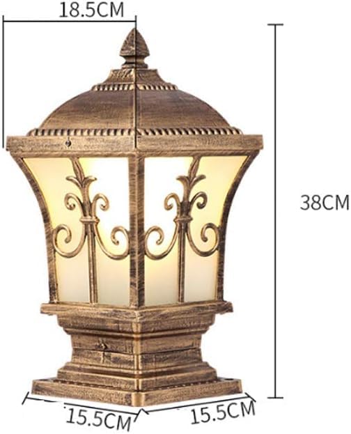 Image of SINOMAN Main Gate Light Victorian Antique Garden Pillar Lamp French Vintage Outdoor Waterproof Ideal for Enteryway,Landscape Column, Poles and Home Decoration (Without Bulb)