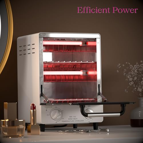 Sterilizer for Nail Tools, 12L Multifunctional High Temperature Cleaning Dry Box Stainless Steel with Temp Control, Timer, 2 Stainless Trays, Tweezer Sterilizer, Nail Salon Equipment, 110V 1000W by Plasdent - Image 3