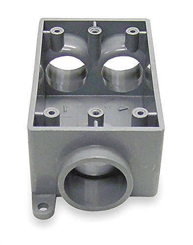 CANTEX Weatherproof Electrical Box, 1-Gang, 3-Inlet, PVC