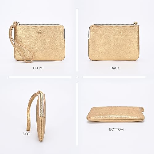 Image of Genuine Leather 4.5 x 6.5 Wristlet Purse for Women, Evening Wristlet Pouch Clutch Bag