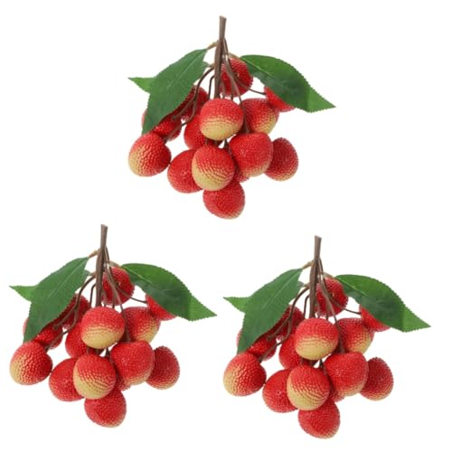 HOLIDYOYO Decoración De Frutas Artificiales Realistas De Lichis Falsos para De Mesa y Decoración del Adornos De Frutas para y Cocinas