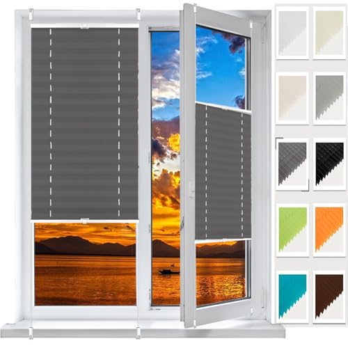 Store Plissé Opaque Gris 90x155 cm avec Kit Easyfix Intégré - 2