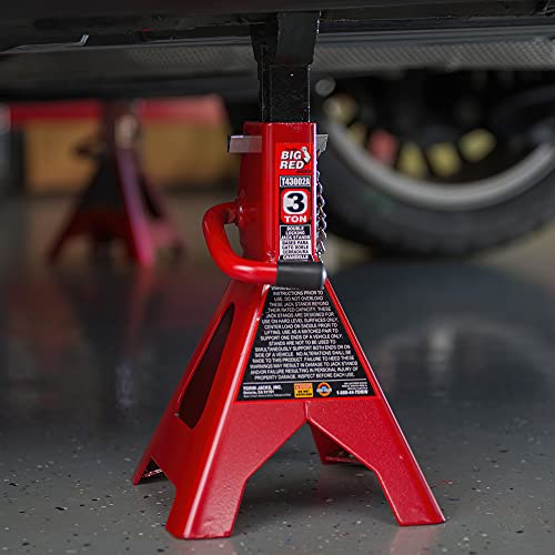 Torin T43002A Big Red Steel Jack Stands: Double Locking, 3 Ton Capacity, 1 Pair by BIG RED - Image 8