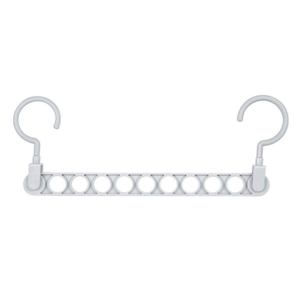 MOBYGKFY 9 Holes Space Saving Drying Rack Organizer Clothes Hanger Hooks Holder Rotation Clothes Hangers Hanging Chain Cloth Hanger(Argento)