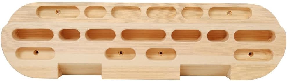 Wooden Rock Climbing Hangboard – Fingerboard Climbing Training Tool with Ergonomic Holds, Natural Wood Grip Strength Trainer for Beginners to Advanced Climbers, 21.5" Pull-Up Board with Mounting Kit