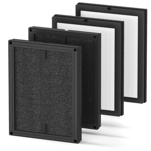 Image of 4 Pack 100i Replacement Filter Compatible with PuroAir 100i Air Purifier, 3-in-1 True HEPA High-Efficiency Activated Carbon Filter