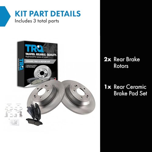 Image of TRQ Rear Brake Pad and Rotor Set Ceramic