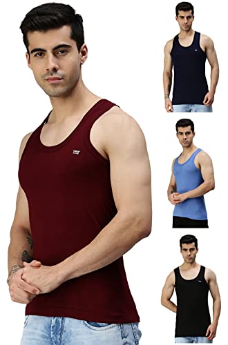 Image of Lux Cozi Men's 100% Cotton Vest| Vest for Men | Pack of 4 | Color May Vary