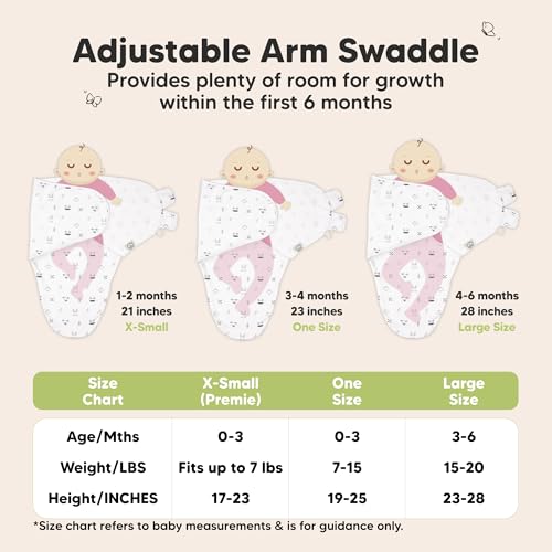Image of 3-Pack Organic Baby Swaddle Sleep Sacks - Swaddles for Newborns, Infant 0-3 Months, Baby Girls, Boys, Soft & Snug Newborn Sleep Sack, Nursery Swaddling Blankets (Nordic, XS)