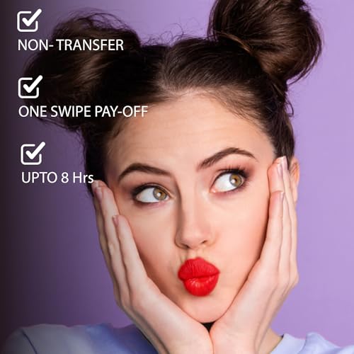 Image of Blue Heaven Non Transfer Matte Lip Color, Long Lasting upto 8 hrs, Light Weight & Smudge Proof, Non Transfer Liquid Lipsticks for Women, 103, 2.8ml