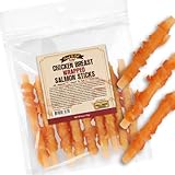 Gootoe Dog Treats, All Natural, Low Fat, Premium Training Chews, Healthy & Easily Digestible, Treat and Train, Chicken Breast Wrapped Salmon Sticks, 6oz
