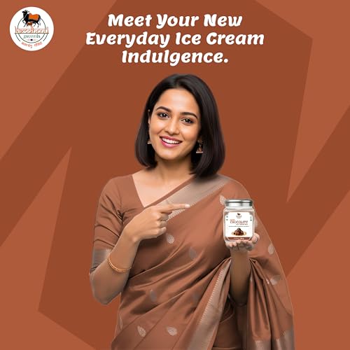 Image of Kamdhenu Gauveda Chocolate Ice Cream Mix Powder 150g - Instant Homemade Chocolate Ice Cream Premix | No Machine Needed | Eggless & 100% Vegetarian | Makes 500ml+ Soft Serve, Milkshake & Frozen Treat