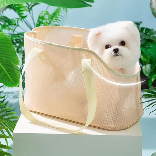 Bolso para perros medianos de malla transpirable con arnés seguro 4