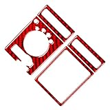 FSFYUK Botón de control de luz tenue de la cubierta de salida de aire acondicionado, moldura roja, fibra de carbono para mano izquierda para Ram 1500 2500 3500 13-2018 2 piezas