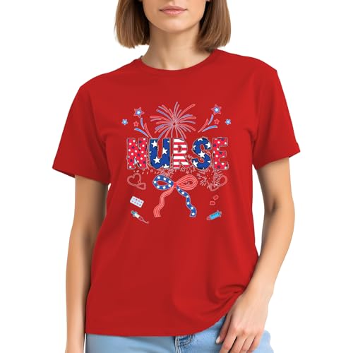 Image of 4th of July Bow Tank Top Women-Vintage American Bow Sleeveless Shirt USA Flag Tee Top Patriotic Tank Top