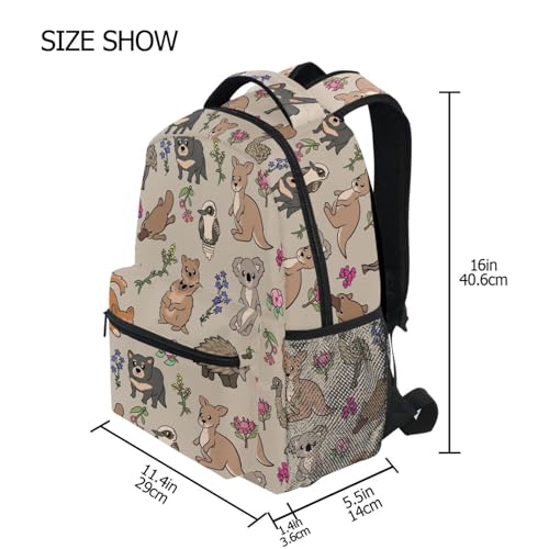 Cute Australian Animals Boys Girls Kids School Backpacks Bookbag, Elementary School Bag Travel Backpack Daypack4