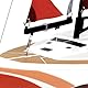 PLAYSTEAM Voyager 280 2.4GHz RC Motor Powered Sailboat in Red - 14 Tall