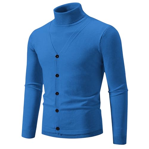 Mens Knitted Turtleneck Sweaters Slim Fit Long Sleeve Ribbed Pullover Sweater Lightweight Casual Solid Knitwear