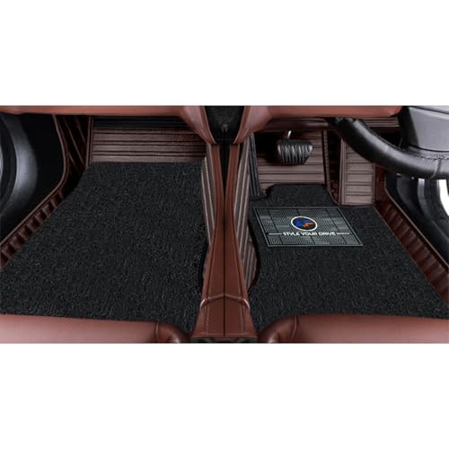 Image of Autofurnish Premium 9D Car Mat Full Set for Mahindra XUV 3XO (Automatic) 2024 || Luxury Leather Dual-Stitch Full Set 9D Car Floor Mat || 100% Waterproof || Color : Coffee Coffee