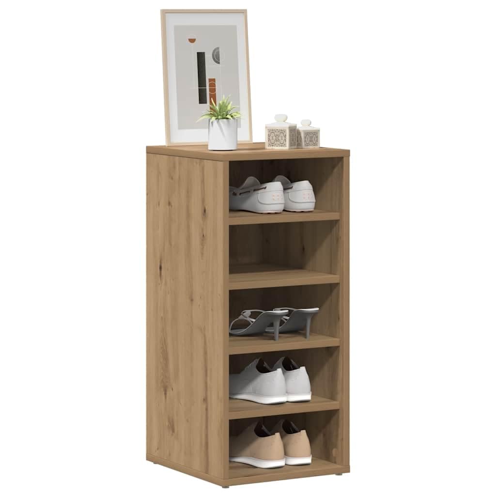 Szafa na buty 2 sztuki kompozytowe drewno 32x35x70 cm dąb rzemieślnik
