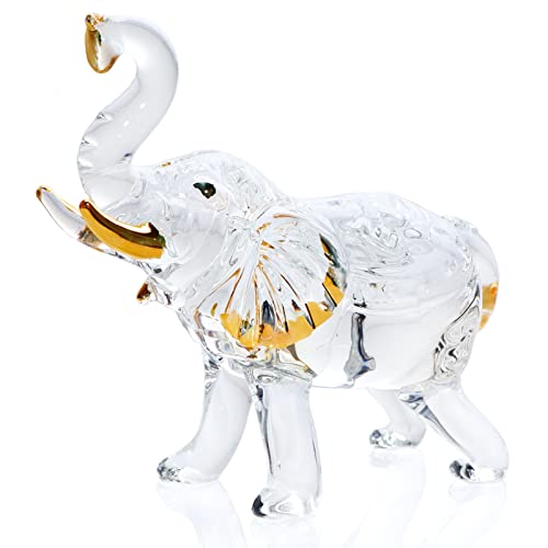 Image of YWHL Crystal Elephant Figurine Gifts for Women, Elephant Statue Decor