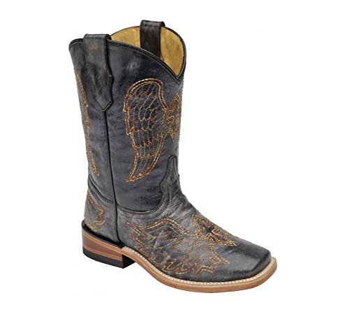 CORRAL New Girl's G1053 Wing & Cross Western Boot Black/Multicolor 1.5