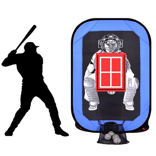 Gulfmore Baseball Pitching Target Net for Kids,Pop-Up Batting Pitching Net with Strike Zone Target, Portable Baseball Softball Catcher Net with Ball Collection
