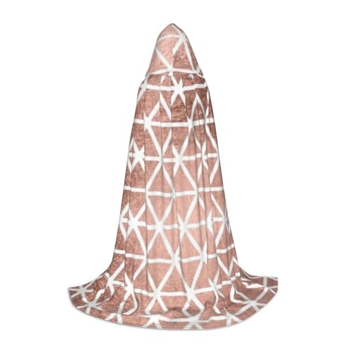 Zhengjia Rose Gold Pattern Backgrounds Print Halloween Hooded Cape Witch Cosplay Accessories Adult/Kids Fancy Dress Costume For Masquerade, Halloween, Family Party