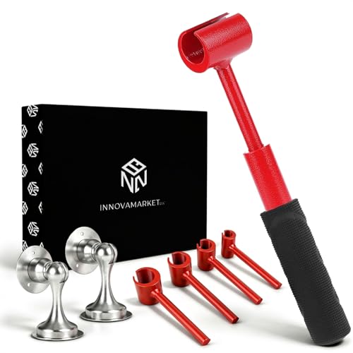 Door Hinge Adjustment Tool - Door Hinge Tool and Bender Adjuster with Stoppers Magnetic and Knob Wall Shield Bundle