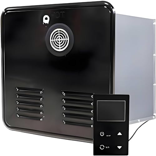 Tankless RV Water Heater, 12V DC, 55,000 BTU Propane, Remote Control, Instant Hot Water, 15x15in Door, Ideal for Camper Van Replacement, Efficient & Compact