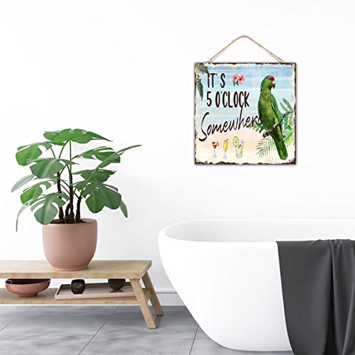 Panneau mural It's 5 O'Clock Somewhere en bois tropical 30cm - 8
