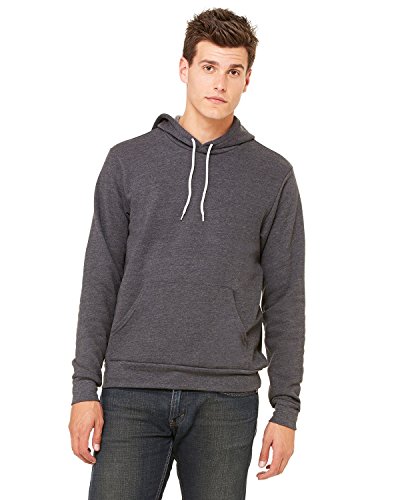 Bella + Canvas Unisex Poly-Cotton Fleece Pullover Hoodie, XL, DK GRAY HEATHER
