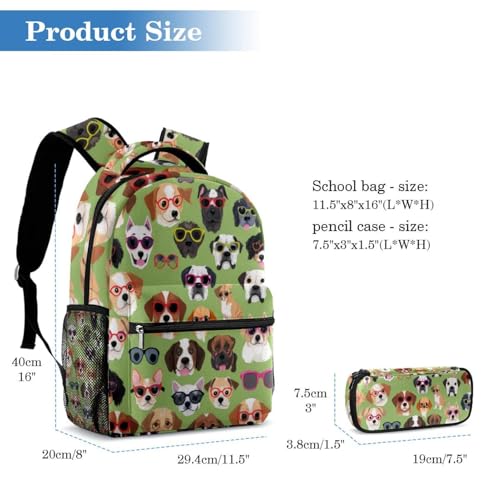 Sac d'école grande capacité avec trousse à crayons lot de 2 sacs dos ergonomiques