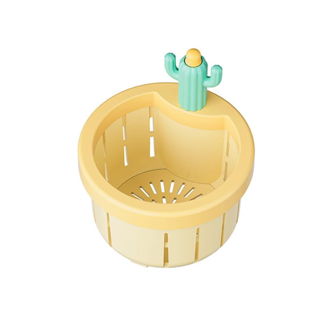 Cactus Sink Strainer, Kitchen Sink Waste Collector, Press to Dump Sink Strainer with Press Open Bottom Cover, Keep Your Sinks Cleaner and Clog Free