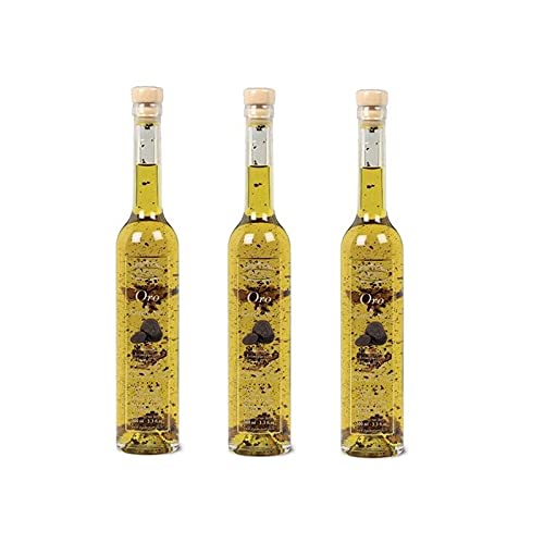 Zeus Party Olio Extra Vergine D'Oliva al Tartufo Nero - Oro Di Tartufo Nero 3 Bottigliette da 100ml Tartufi Jimmy
