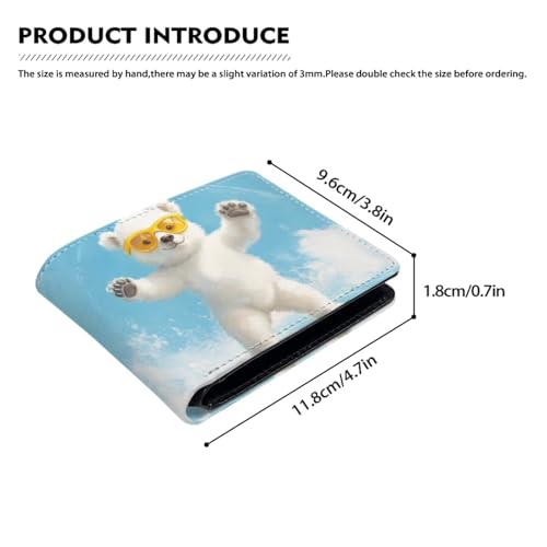 Image of Coldinair White Bear Boys Wallets for Kids 9-12 Cute Wallet for Teen Boys Leather Bifold Wallet Credit Card Cash Id Holder Purse Coin Pocket Id Window for Boy Male Youth Guys