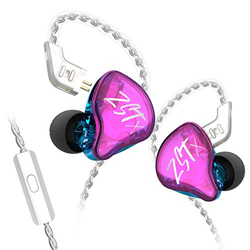 Fone Kz Zstx Monitor Retorno de Palco Hybrid 2 Drivers Cabo Destacável - Lançamento 2020 (Roxo Com M