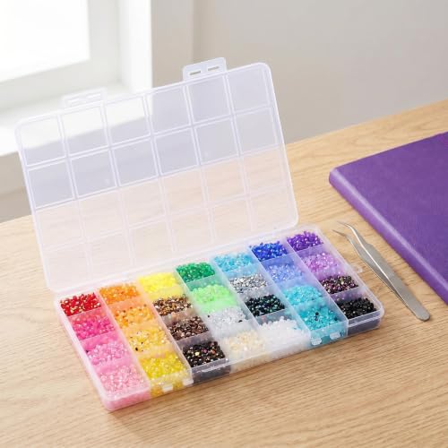 MAGICLULU 28000pcs Flatback Resin Rhinestones for DIY Crafting and Nail Art, 3mm Round Tiny Colorful Gems with Seamless Flat Back Design, Vibrant Rainbow Colors for Clothing Embellishment - Image 5