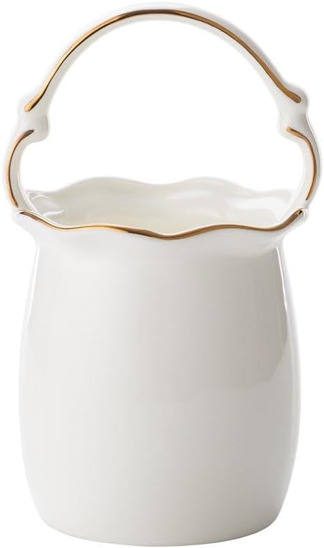 GLigeT Utensil Caddy Kitchen Utensil Holder with Handle, Ceramic Utensil Holder Utensil Crock Cutlery Silverware Caddy Holder for Kitchen Counter Utensil Holder